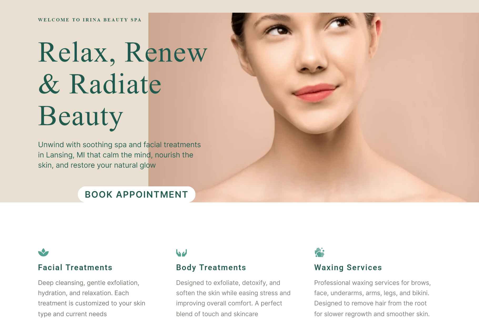 Irina Beauty Spa — project screenshot